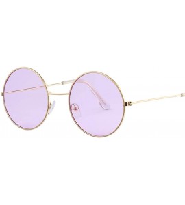 Goggle Women Round Sunglasses Fashion Vintage Metal Frame Ocean Sun Glasses Shade Oval Female Eyewear - C6197Y6SILY $29.32