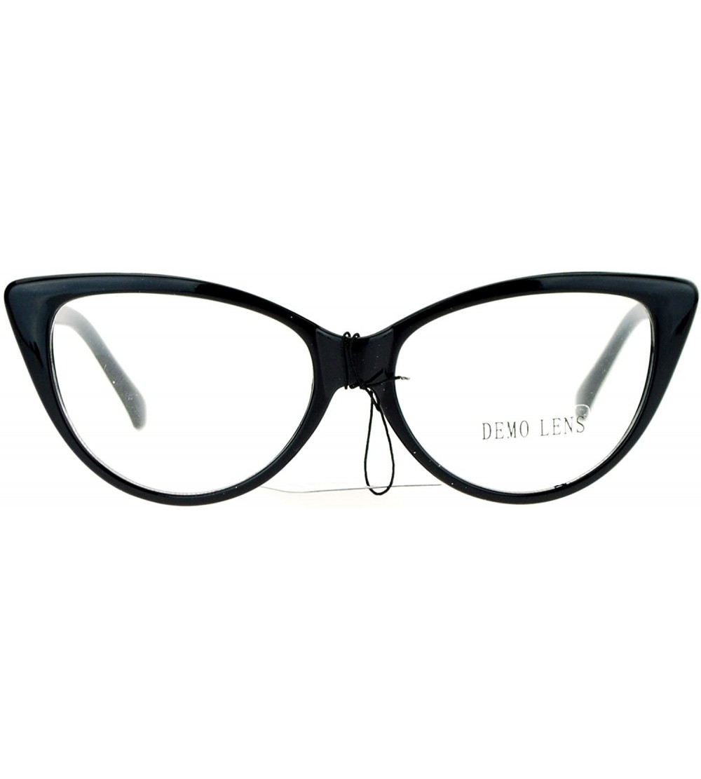 Cat Eye Womens Classic Gothic High Point Cat Eye Glasses - Black - CF12C4VMN27 $17.49