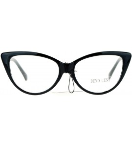 Cat Eye Womens Classic Gothic High Point Cat Eye Glasses - Black - CF12C4VMN27 $17.49