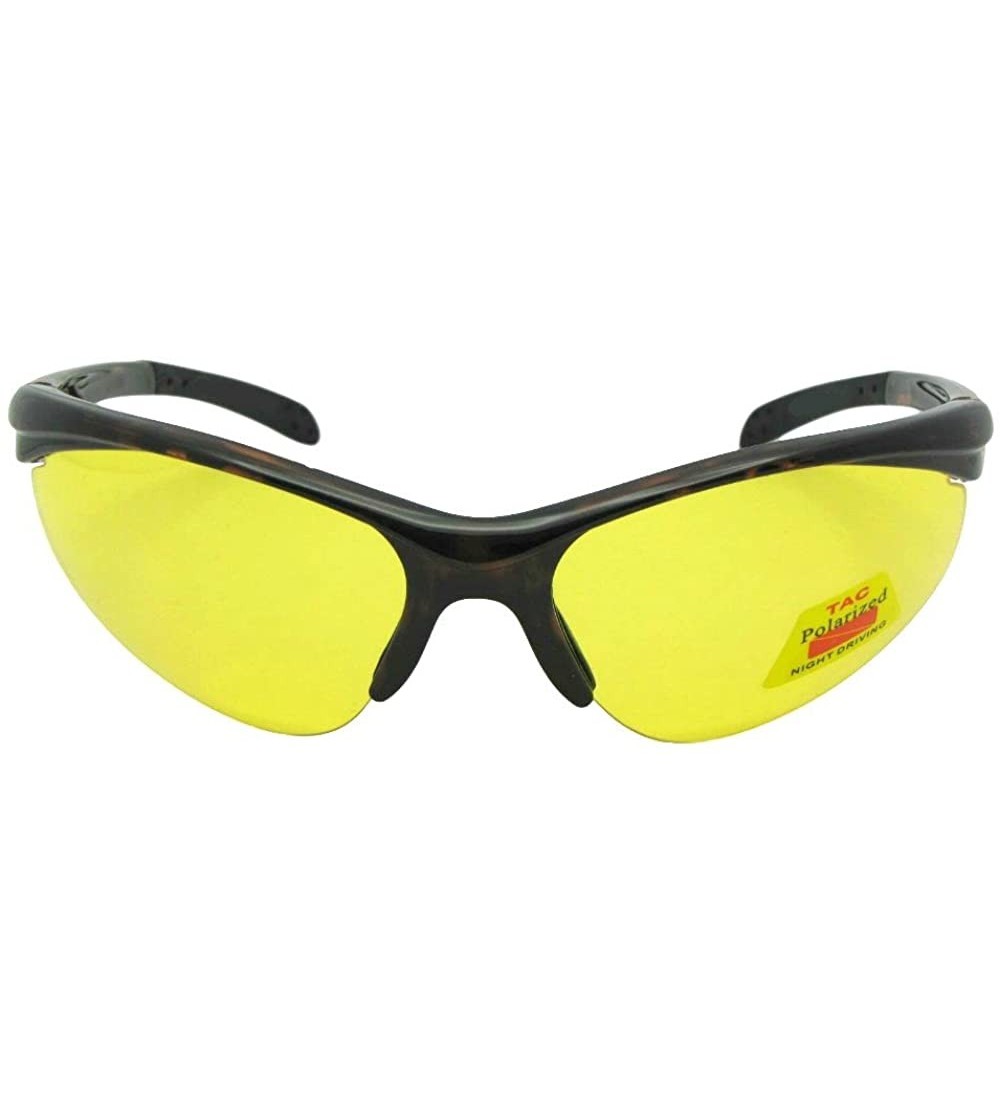 Semi-rimless Half Rim Yellow Lens Sunglasses PSR31 - Black Frame-polarized Yellow Lenses - C9180DR3I2X $29.03