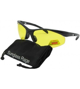 Semi-rimless Half Rim Yellow Lens Sunglasses PSR31 - Black Frame-polarized Yellow Lenses - C9180DR3I2X $29.03