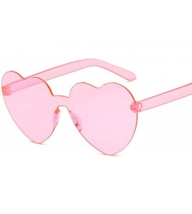 Rimless Love Heart Sunglasses Women New Fashion Cute Sexy Retro Cat Eye Vintage Cheap Sun Glasses Red Female - Black - CL198Z...