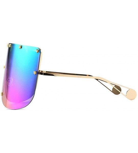 Shield Vintage Sunglasses Oversized Windproof Glasses - Rainbow - CZ18QKAWD75 $26.46