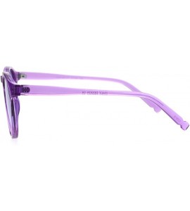 Round Hippie Pop Color Horned Keyhole Plastic Retro Sunglasses - Purple - CP185OW98UW $18.62