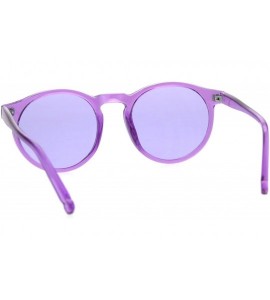 Round Hippie Pop Color Horned Keyhole Plastic Retro Sunglasses - Purple - CP185OW98UW $18.62