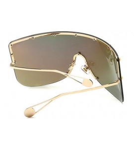 Shield Vintage Sunglasses Oversized Windproof Glasses - Rainbow - CZ18QKAWD75 $26.46
