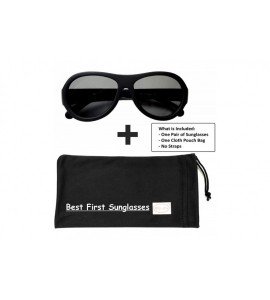 Aviator Top Flyer - Baby- Toddler's First Sunglasses for Ages 1-2 Years - Black - CN186QZNNWI $19.09