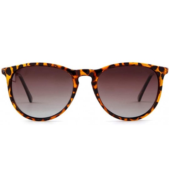 Goggle Vintage Sunglasses for Women Men Retro Round Design Polarized Sun Glasses - Leopard Frame Brown Lens - C4196U522GE $19.68