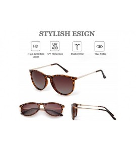 Goggle Vintage Sunglasses for Women Men Retro Round Design Polarized Sun Glasses - Leopard Frame Brown Lens - C4196U522GE $19.68