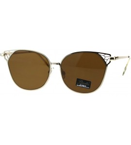 Butterfly Womens Metal Rim Butterfly Diva Designer Fashion Sunglasses - Gold Brown - CI18EQ9XXGD $24.33