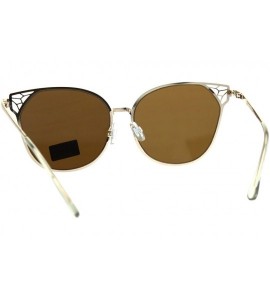 Butterfly Womens Metal Rim Butterfly Diva Designer Fashion Sunglasses - Gold Brown - CI18EQ9XXGD $24.33