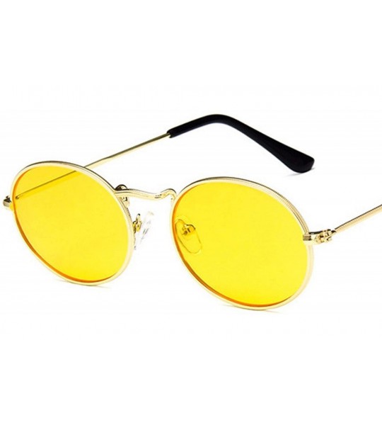 Oversized Retro Oval Sunglasses Women Luxury Brand Designer Vintage Small Black Red Yellow Men Shades Oculos UV400 - C7 - CF1...