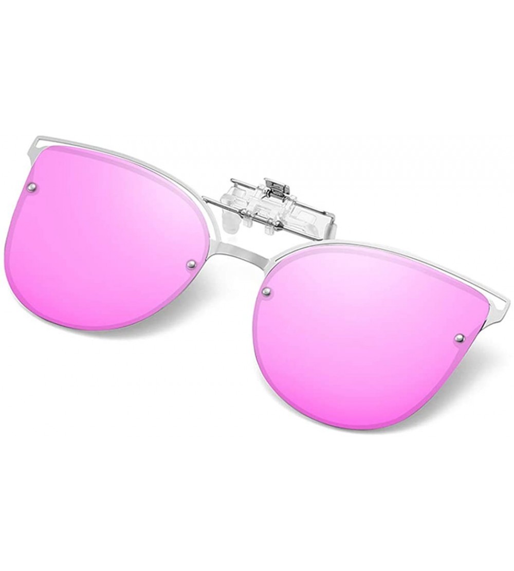 Round Polarized Clip-on Sunglasses Anti-Glare UV 400 Protection Cateye/Aviator Sun Glasses Clip On Prescription Glasses - CG1...