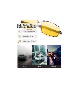 Rectangular Mens Night-Driving Glasses Anti Glare-HD Polarized Yellow Lens Night-Vision Glasses for Driving/Dawn/Dusk - CN18U...