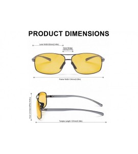 Rectangular Mens Night-Driving Glasses Anti Glare-HD Polarized Yellow Lens Night-Vision Glasses for Driving/Dawn/Dusk - CN18U...