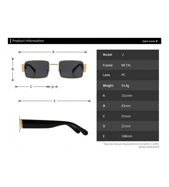 Sport Metal Sunglasses Male Street Shooting Personality Square Sunglasses - 7 - CL190HD9MGQ $59.60