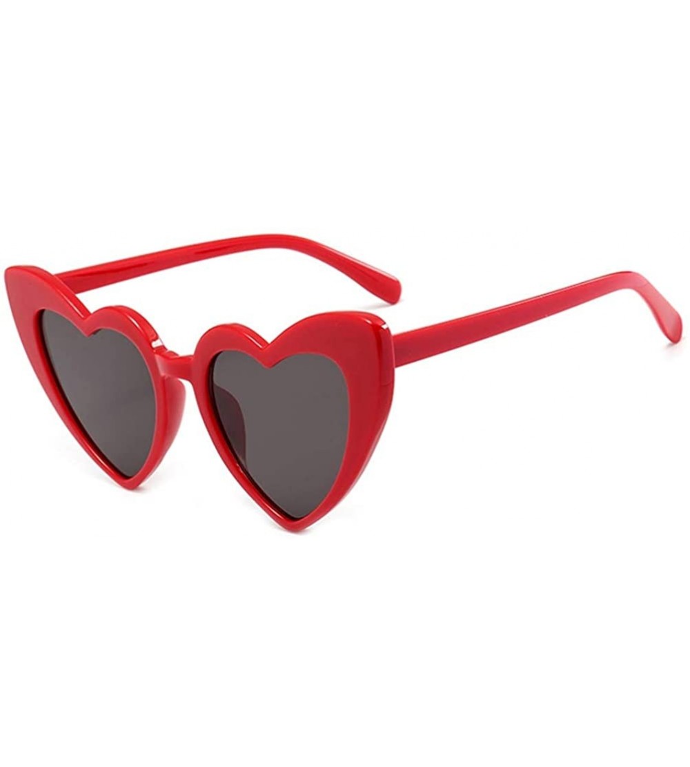 Cat Eye Heart Sunglasses Women Cat Eye Sun Glasses Retro Love Heart Shaped Glasses - Rgray - CZ18WYR86OA $45.29