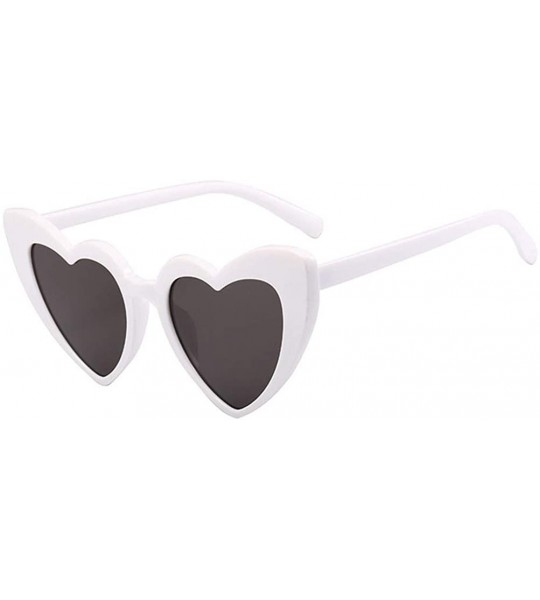 Cat Eye Heart Sunglasses Women Cat Eye Sun Glasses Retro Love Heart Shaped Glasses - Rgray - CZ18WYR86OA $45.29