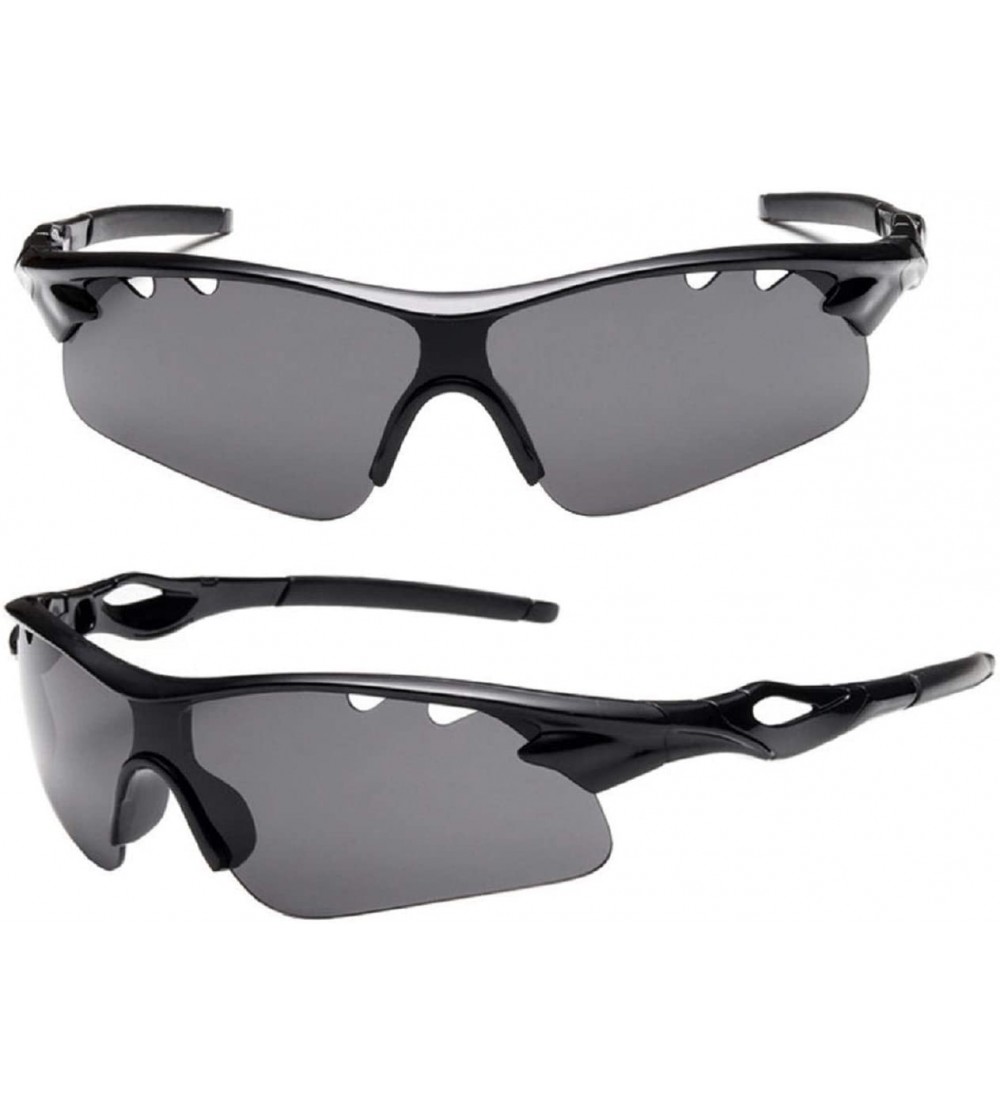 Sport Protection Polarized Sunglasses Baseball - BK - CM18R4SWO39 $17.87