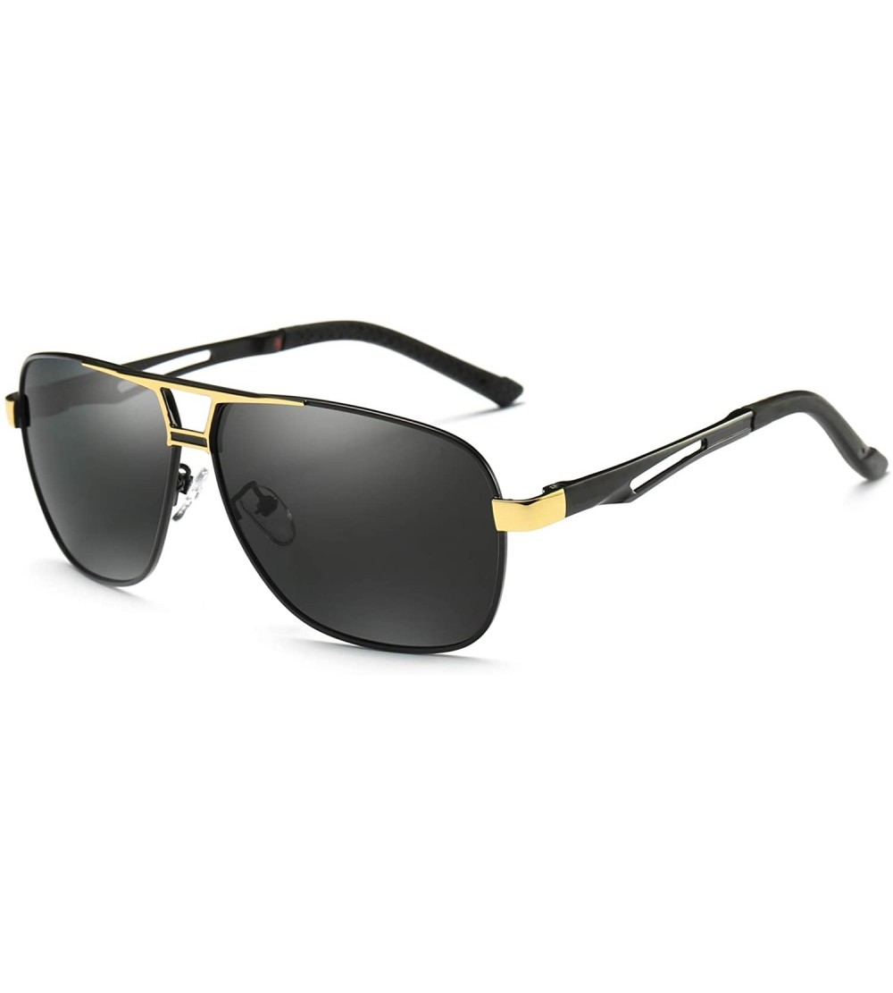 Aviator Men's Polarized Driving Sunglasses UV400 Protection Sun Glasses for men aviator - Gold - CU18IQCX9KZ $30.81