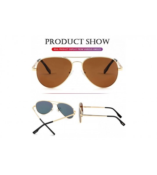 Aviator Polarized Aviator Sunglasses for Men Women Metal Frame 100% UV400 Protection Lens- 58mm - CT18Z7ZLL9Q $26.23