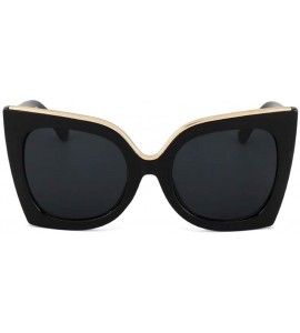Goggle Acetate Frame Gradient Lens Sunglasses for Women Goggles UV400 - C5 Black Blue - CL198K0W93M $26.88
