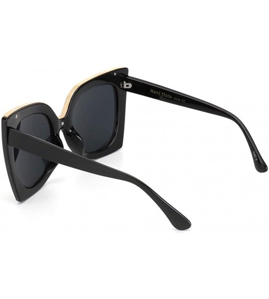 Goggle Acetate Frame Gradient Lens Sunglasses for Women Goggles UV400 - C5 Black Blue - CL198K0W93M $26.88