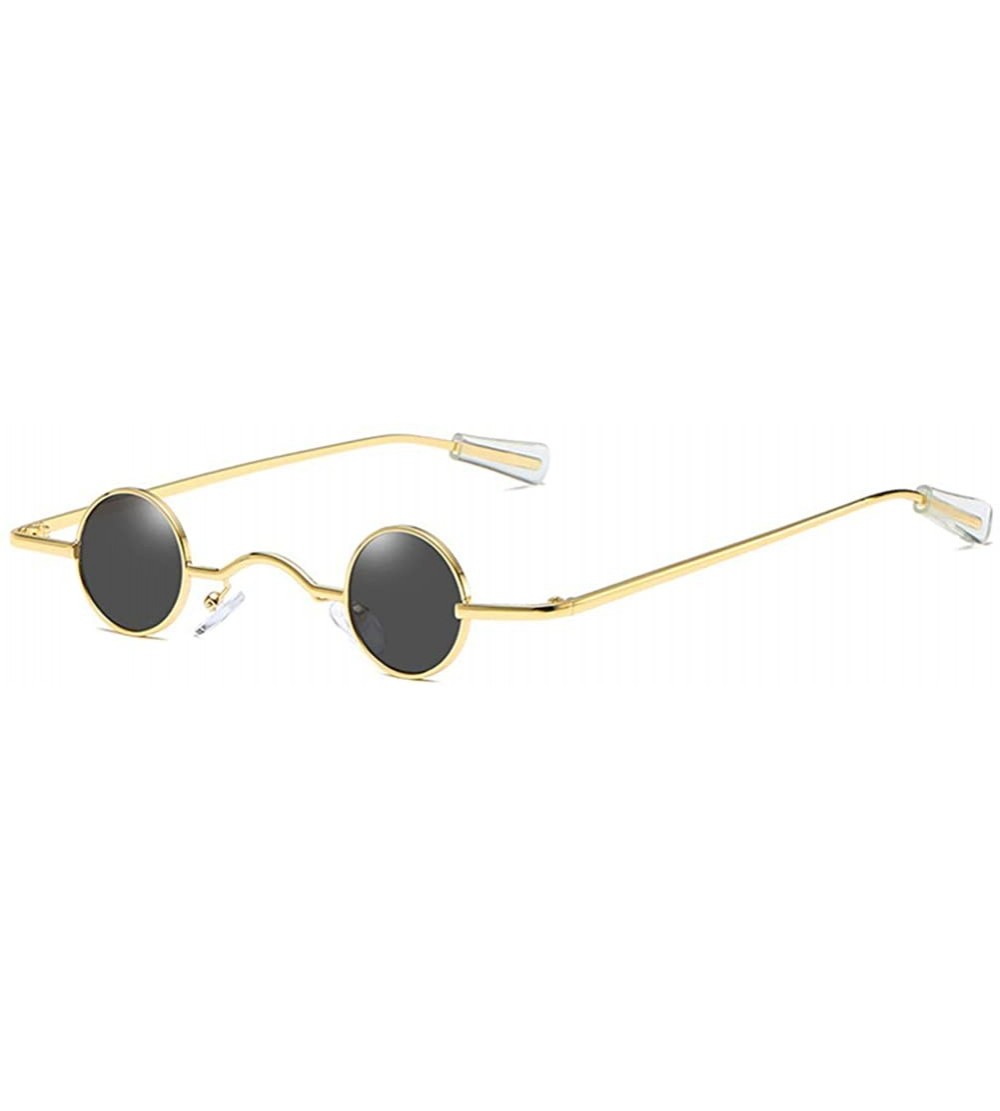 Round Small Round Vintage Sunglasses - Black-2 - CY199DRHYCW $47.78