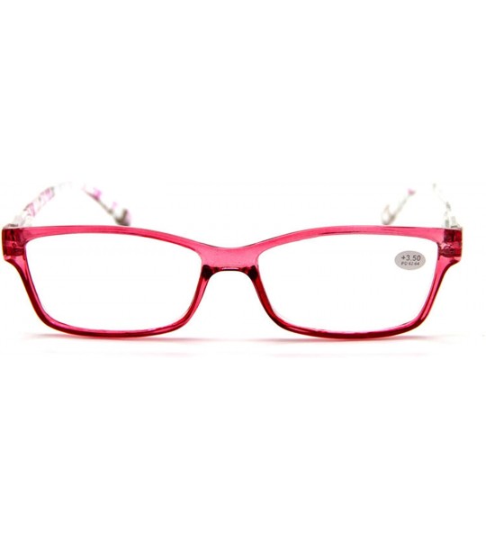 Square Women's Specs Rectangular Small Flowers Prints Spring Hinges Reading Glasses Reader - Red - C2185XEDQ65 $18.76