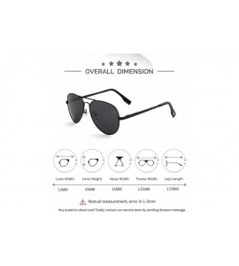 Round Polarized Aviator Sunglasses for Men Women Mirrored Lens - 100% UV400 Protection - 58MM - Black/Black Lens - C2198Q0OW7...