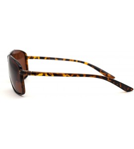 Rectangular Polarized Mens Thin Plastic Rectangular Officer Racer Sunglasses - Shiny Tortoise Brown - C818YZKCRL6 $25.99