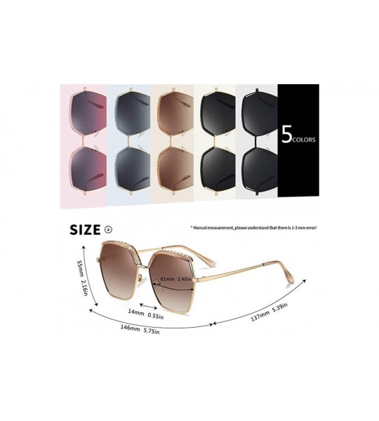 Goggle Women Oversized Gradient Lens Polarized Sunglasses Square Fashion Sun glasses Female Goggle Ladies UV400 - CU199HRL5YN...