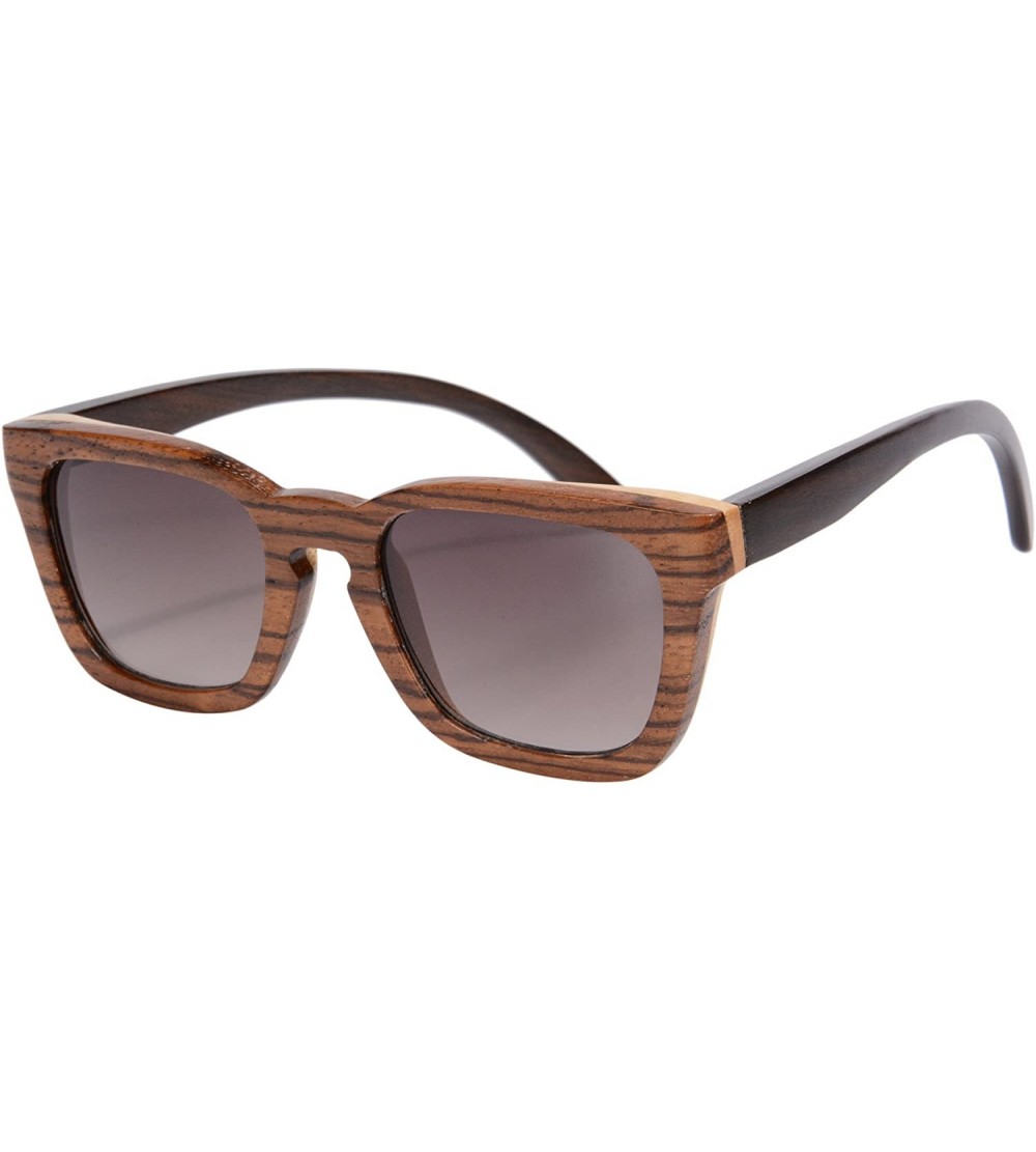 Wayfarer Handmade Wooden Glasses Bamboo Wood Polarized Sunglasses with Bamboo Frame and Temple Eyewear-Z6028 - CE17YZAA7W2 $6...