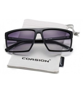 Square Square Sunglasses for Men Women 100% UV Protection Designer Sun Glasses - A2 Black Frame/Gradient Grey Lens - CJ18HDI3...