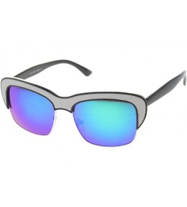 Rimless Womens Semi-Rimless Sunglasses With UV400 Protected Composite Lens - Black-grey / Midnight - CI12IGK28V1 $19.34