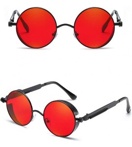 Oversized Unisex Vintage Eye Sunglasses-Retro Eyewear Fashion Radiation Protection - Red - CS18OZ7ELIK $16.43