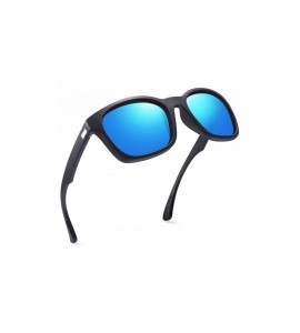 Wayfarer Square Sunglasses Polarized for Men- Retro Men's Driving Sunglasses Oversized E8921 - Ice Blue - CN18GDT6266 $21.61