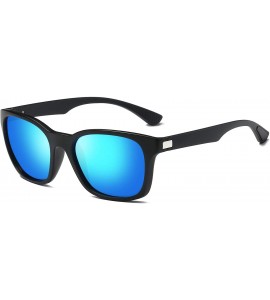 Wayfarer Square Sunglasses Polarized for Men- Retro Men's Driving Sunglasses Oversized E8921 - Ice Blue - CN18GDT6266 $21.61