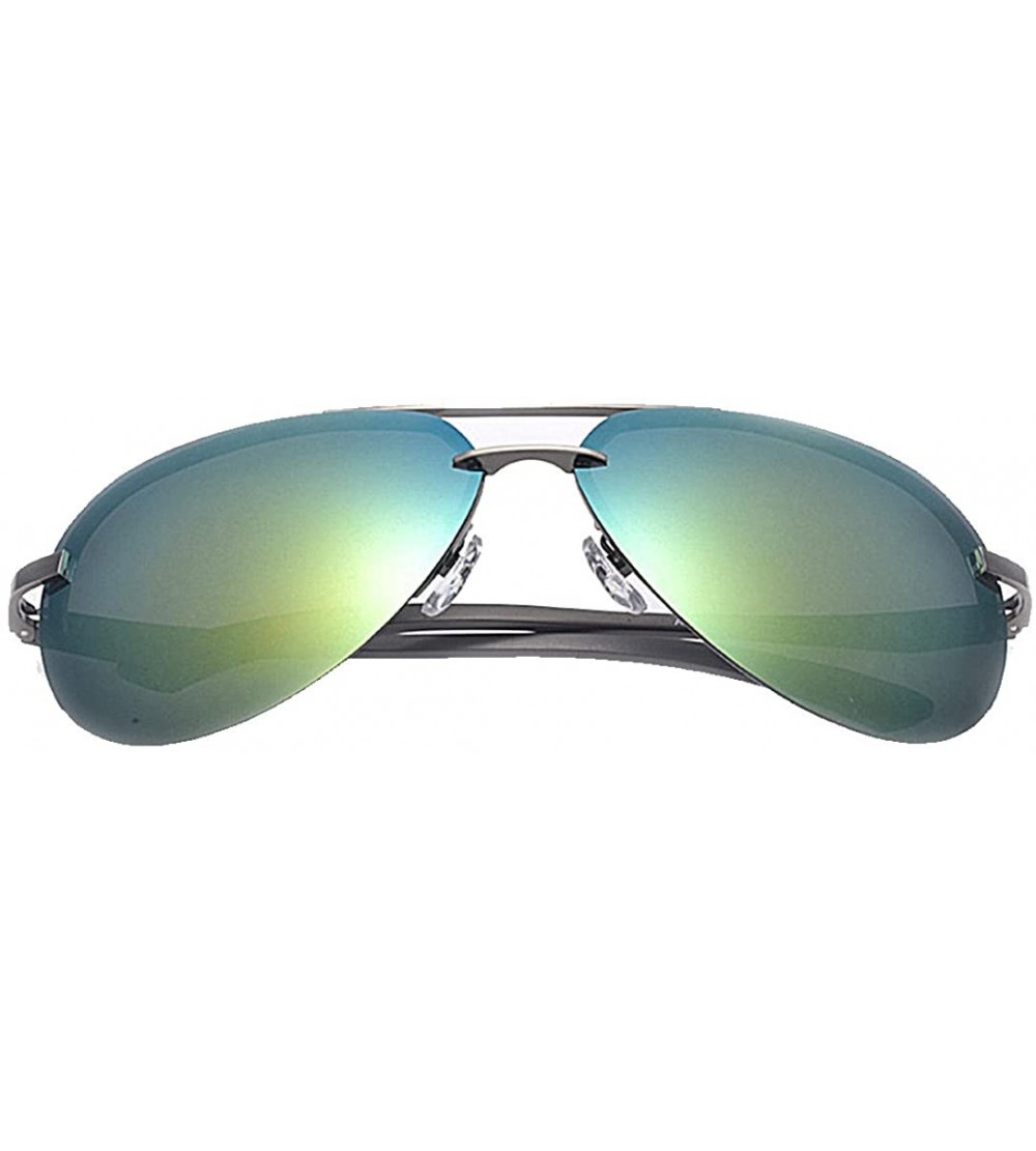 Wayfarer Men's Classic Polarized Aviator Sunglasses Sports Cycling Fishing Metal Frame Driver Sunglasses - Yellow - CG18E43GE...