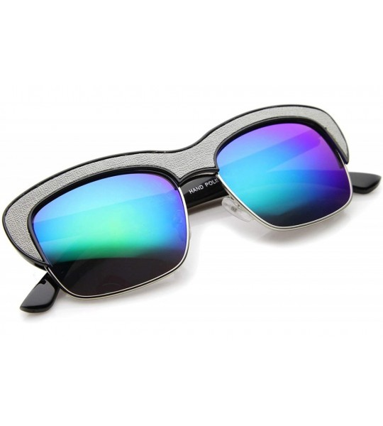 Rimless Womens Semi-Rimless Sunglasses With UV400 Protected Composite Lens - Black-grey / Midnight - CI12IGK28V1 $19.34