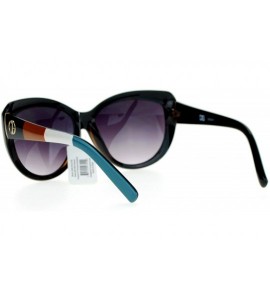 Oversized Womens Thick Plastic Cat Eye Designer Fashion Sunglasses - Black - CR127FETQEB $20.35