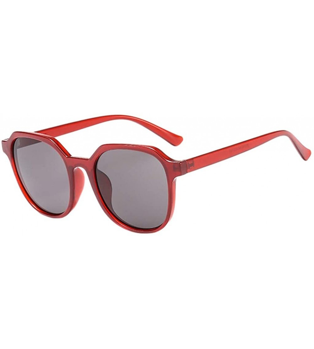Sport Sunglasses Protection Vintage Glasses - Red - CZ199UUS4W3 $16.67