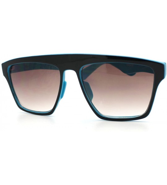 Square New Unisex Sunglasses Square Arched Top Robot Frame 2-Tone Colors - Black/Blue - C711CB4O3YJ $19.62