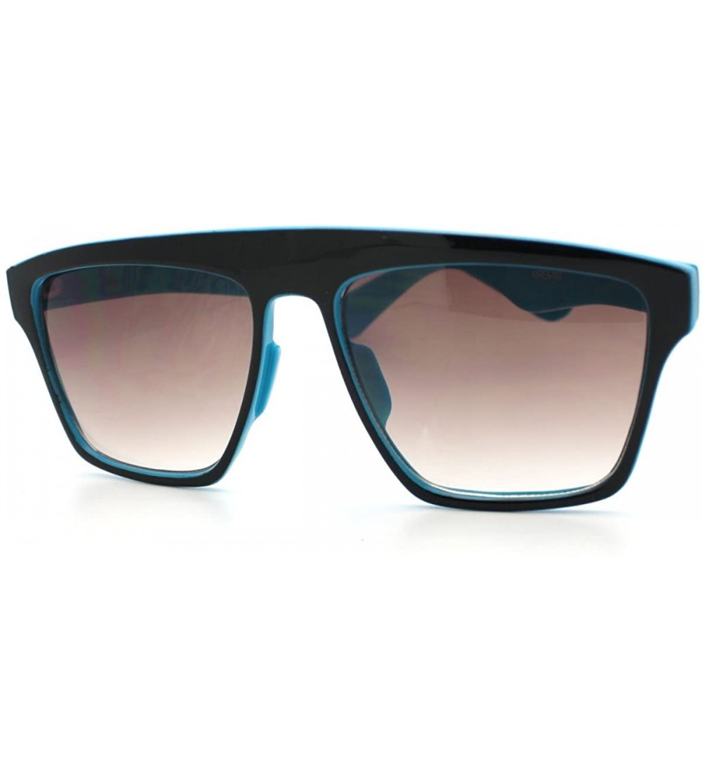 Square New Unisex Sunglasses Square Arched Top Robot Frame 2-Tone Colors - Black/Blue - C711CB4O3YJ $19.62