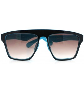 Square New Unisex Sunglasses Square Arched Top Robot Frame 2-Tone Colors - Black/Blue - C711CB4O3YJ $19.62