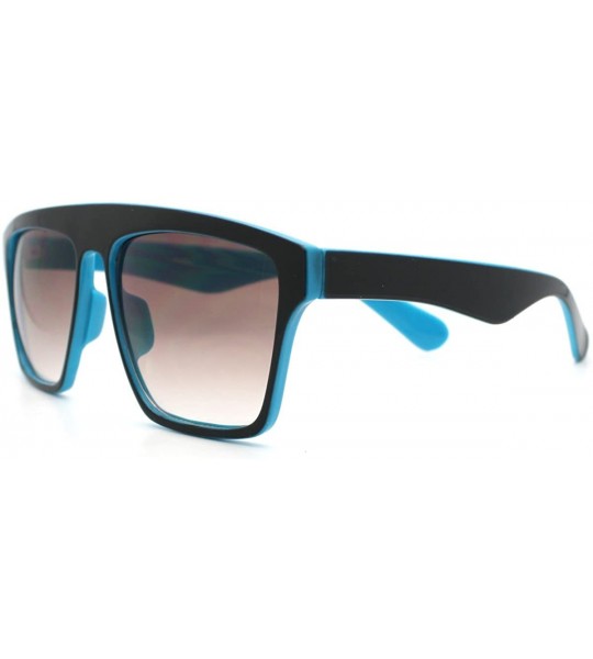 Square New Unisex Sunglasses Square Arched Top Robot Frame 2-Tone Colors - Black/Blue - C711CB4O3YJ $19.62