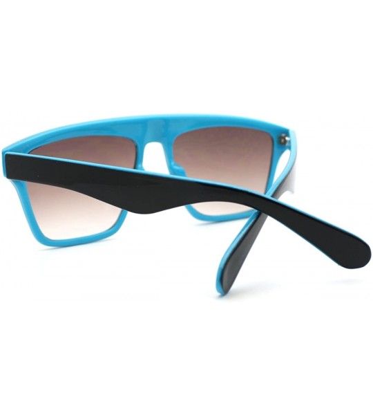 Square New Unisex Sunglasses Square Arched Top Robot Frame 2-Tone Colors - Black/Blue - C711CB4O3YJ $19.62