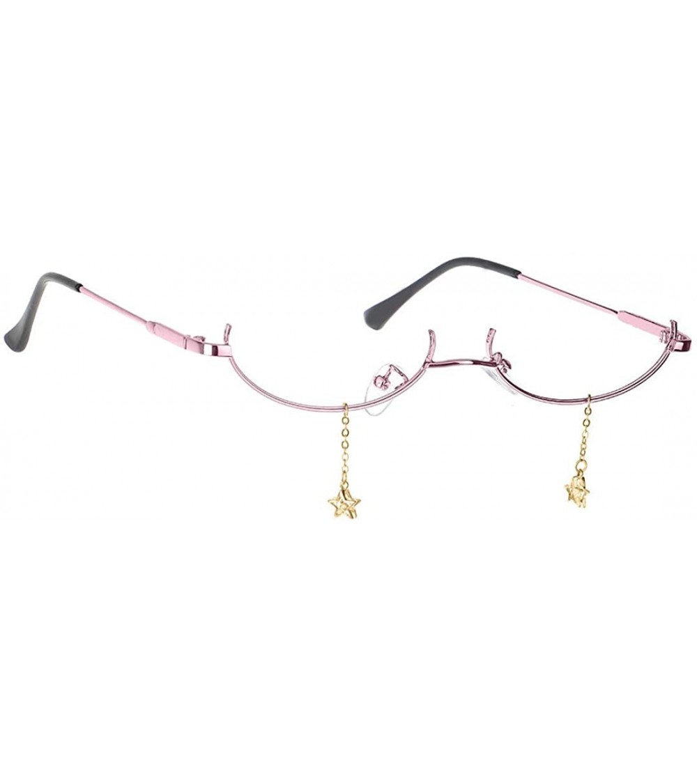 Butterfly Women Girls Fashion Retro Decorative Eyeglasses No-Lens Half Glasses Metal Frame - Red Drip-diamond - CJ1900WZNNC $...