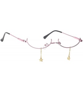 Butterfly Women Girls Fashion Retro Decorative Eyeglasses No-Lens Half Glasses Metal Frame - Red Drip-diamond - CJ1900WZNNC $...