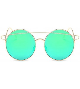 Round Fashion Vintage Beam Sunglasses Round Metal Frame UV400 Glasses Women Men Driving Sunglass - Gray Green - CL182HYUQQT $...